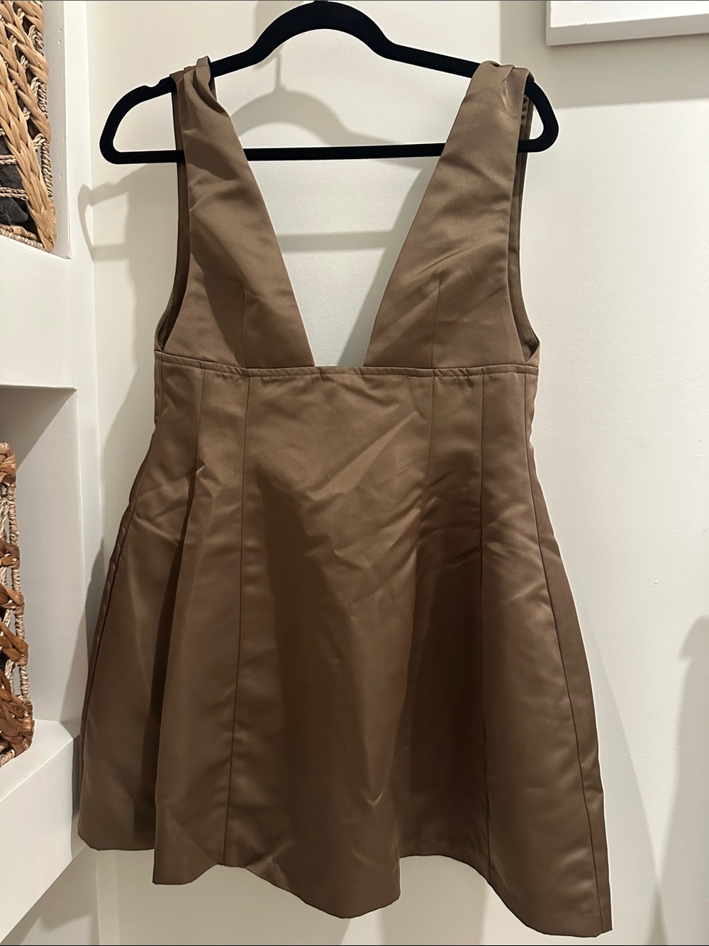 WeWoreWhat Mini Dress in Brown Taupe